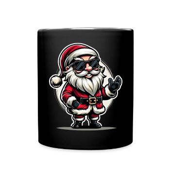 Santa Claus with Sunglasses Xmas Costume - Full Colour Mug - black - Front