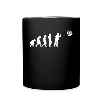 Darts Dartscheibe Dartpfeile Dartspiel Evolution - Tasse einfarbig - Schwarz - Vorne