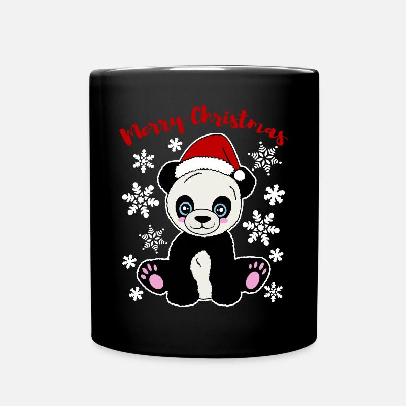 Mignon Panda Enfant Joyeux Noël Festif - Mug uni - noir