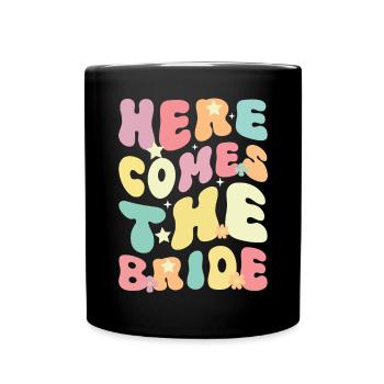 Demoiselle d’honneur fille groovy bachelorette - Mug uni - noir - Devant