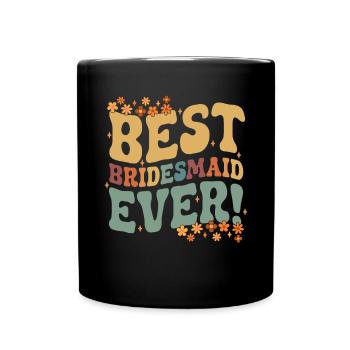 Demoiselle d’honneur Fille Groovy Bachelorette - Mug uni - noir - Devant