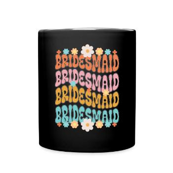 Demoiselle d’honneur fille groovy bachelorette - Mug uni - noir - Devant