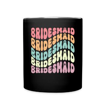Demoiselle d’honneur fille groovy bachelorette - Mug uni - noir - Devant
