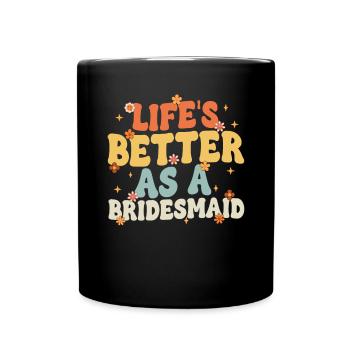Demoiselle d’honneur fille groovy bachelorette - Mug uni - noir - Devant