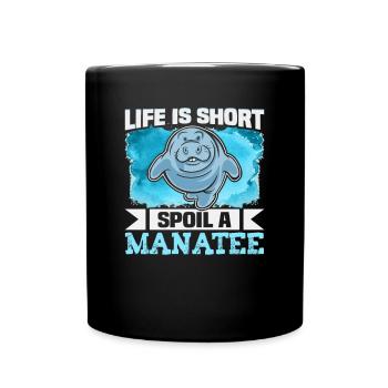 Cold Nose Warm Heart Manatee chubby manatee - Full Colour Mug - black - Front