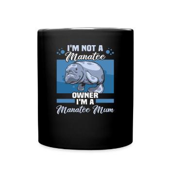 Cold Nose Warm Heart Manatee chubby manatee - Full Colour Mug - black - Front