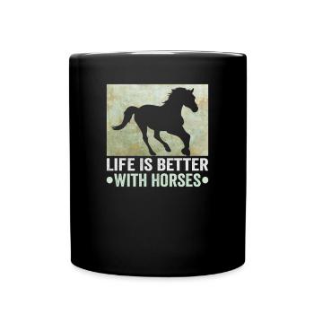 Equestrian and equestrian design for horse lovers - Full Colour Mug - black - Front