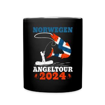 Angeltour Norwegen 2024 Angeltrip - Tasse einfarbig - Schwarz - Vorne