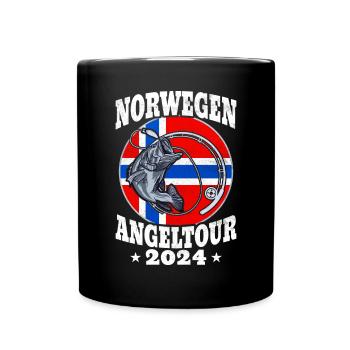 Norwegen Angeltrip 2024 Angeln in Norwegen - Tasse einfarbig - Schwarz - Vorne