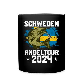 Schweden Angeltour 2024 Hecht - Tasse einfarbig - Schwarz - Vorne