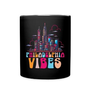 Philadelphia City, Pennsylvania, Vereinigte Staaten - Tasse einfarbig - Schwarz - Vorne