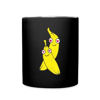 Banane Bananen Obstsalat Früchte Obst Kostümersatz - Tasse einfarbig - Schwarz - Vorne