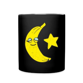 Banane Schlafshirt Kuschelshirt Früchte Vegetarier - Tasse einfarbig - Schwarz - Vorne
