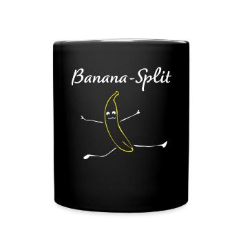 Banana-Split Banane Früchte Turnen Gymnastik Yoga - Tasse einfarbig - Schwarz - Vorne