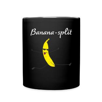 Banana-Split Banane Früchte Turnen Gymnastik - Tasse einfarbig - Schwarz - Vorne