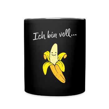 Banane Früchte Obst Ersatzkostüm Karneval Fasching - Tasse einfarbig - Schwarz - Vorne