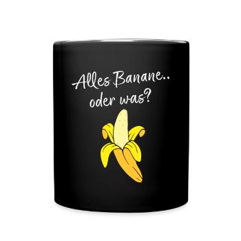 Banane Früchte Ersatzkostüm Karneval Närrin Jeck - Tasse einfarbig - Schwarz - Vorne
