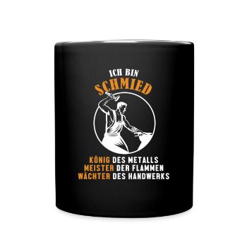 Schmied König Meister Wächter Blacksmith Forging - Tasse einfarbig - Schwarz - Vorne