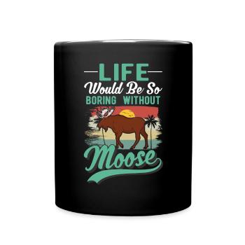 Moose Gift Elk Antlers Scandinavia - Full Colour Mug - black - Front