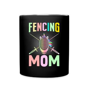 Fencer Foil Saber Girl - Full Colour Mug - black - Front