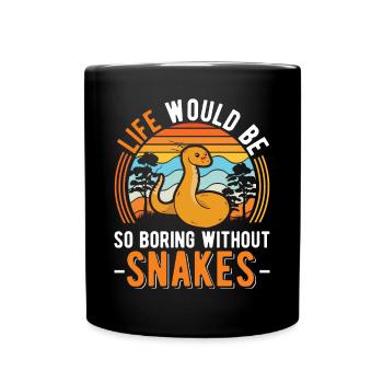 Schlangen Besitzer Schlangenliebhaber - Tasse einfarbig - Schwarz - Vorne