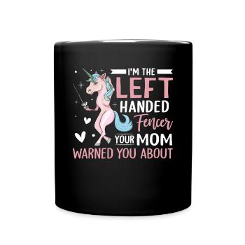 Fechtmädchen - Tasse einfarbig - Schwarz - Vorne