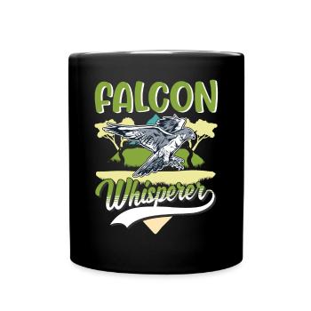 Falcon Whisperer Falconer Kestrel Falconry - Full Colour Mug - black - Front