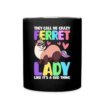 Amoureuse des furets - Mug uni - noir - Devant