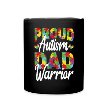 Autism Awareness Support Autistic - Full Colour Mug - black - Front