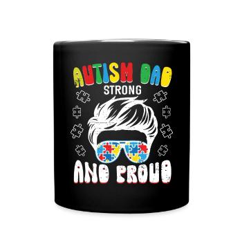 Autism Awareness Support Autistic - Full Colour Mug - black - Front