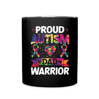 Autism Awareness Support Autistic - Full Colour Mug - black - Front