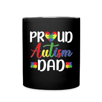 Autism Awareness Support Autistic - Full Colour Mug - black - Front