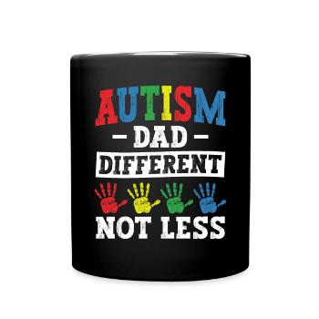 Autism Awareness Support Autistic - Full Colour Mug - black - Front