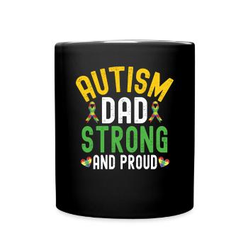 Autism Awareness Support Autistic - Full Colour Mug - black - Front