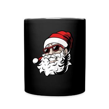 Père Noël de dessin animé cool - Mug uni - noir - Devant