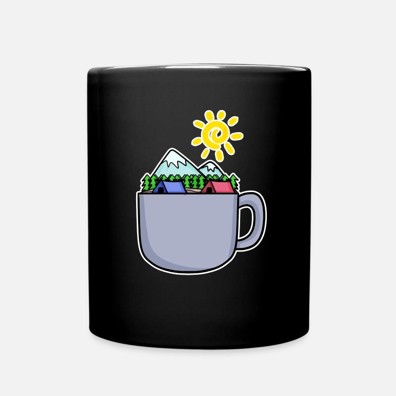 Berg Berge Gipfel Kaffee - Tasse einfarbig - Schwarz