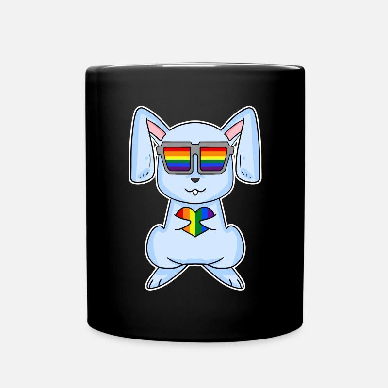 Lapin Noël arc-en-ciel couleur Broh - Mug uni - noir