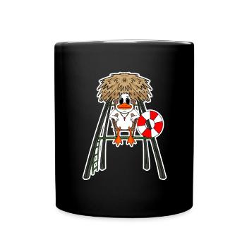 Rettungsschwimmer Ente - Tasse einfarbig - Schwarz - Vorne