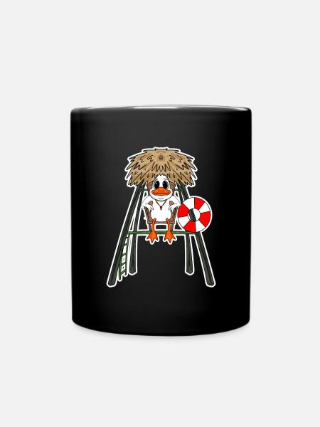 Rettungsschwimmer Ente - Tasse einfarbig - Schwarz