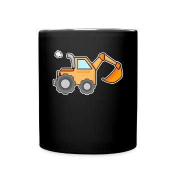 Excavator Construction Site Heavy Machinery Gift - Full Colour Mug - black - Front