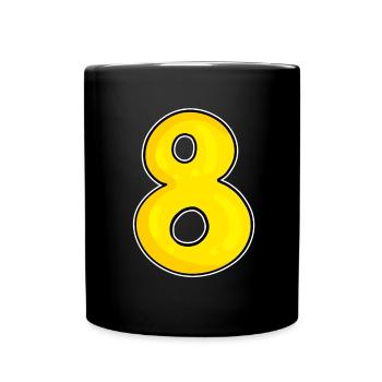 Number 8 Number Eight - Full Colour Mug - black - Front