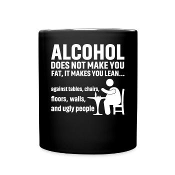 L’alcool ne fait pas grossir - Mug uni - noir - Devant