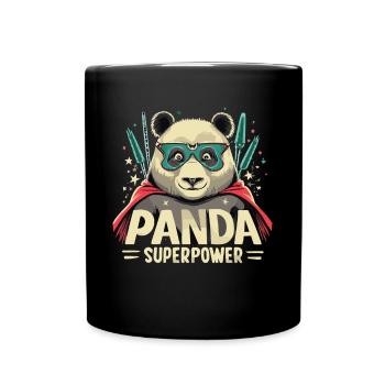 Panda Superhero - Full Colour Mug - black - Front