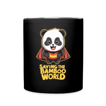 Panda as a superhero - Full Colour Mug - black - Front
