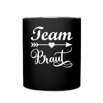 Team Braut Junggesellenabschied Party die Braut - Tasse einfarbig - Schwarz - Vorne