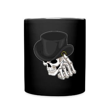 Totenkopf Bräutigam Ehering Hochzeit - Tasse einfarbig - Schwarz - Vorne