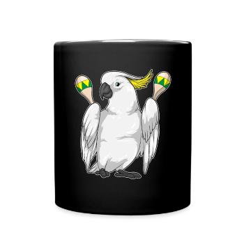 Perroquet musicien hochet musique - Mug uni - noir - Devant