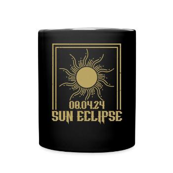 Total Solar Eclipse Usa April 8, 2024 - Full Colour Mug - black - Front