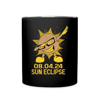 Total Solar Eclipse Usa April 8, 2024 - Full Colour Mug - black - Front