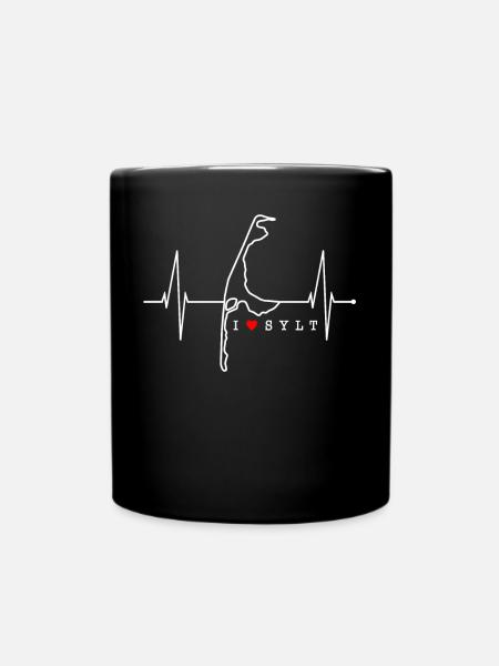 Sylt Skyline Nordsee Herzschlag Nordfriesen Sylter - Tasse einfarbig - Schwarz